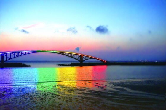 觀音亭親水遊憩區 西瀛虹橋夜景